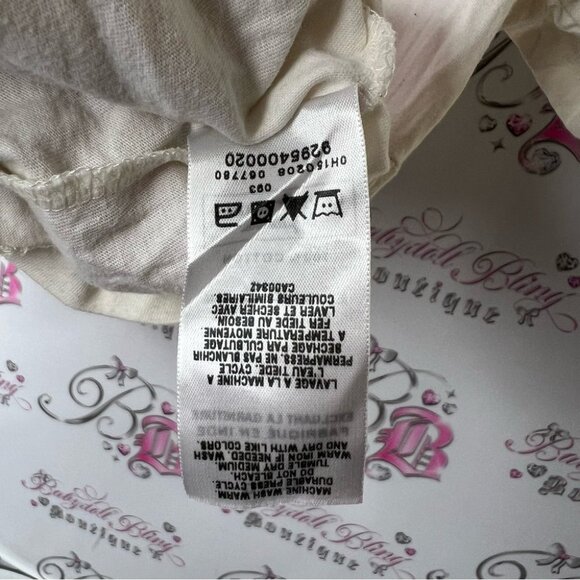 Levi's top ribbon 🎀 tie up milkmaid style white cream Ivory Women's Blouse - Picture 8 of 8